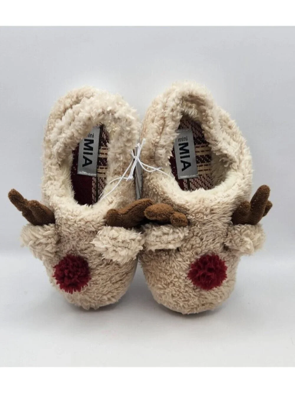 Mini Mia Rudolf Red Nosed Reindeer Cute Winter Slippers Toddler 9 / 10 NEW